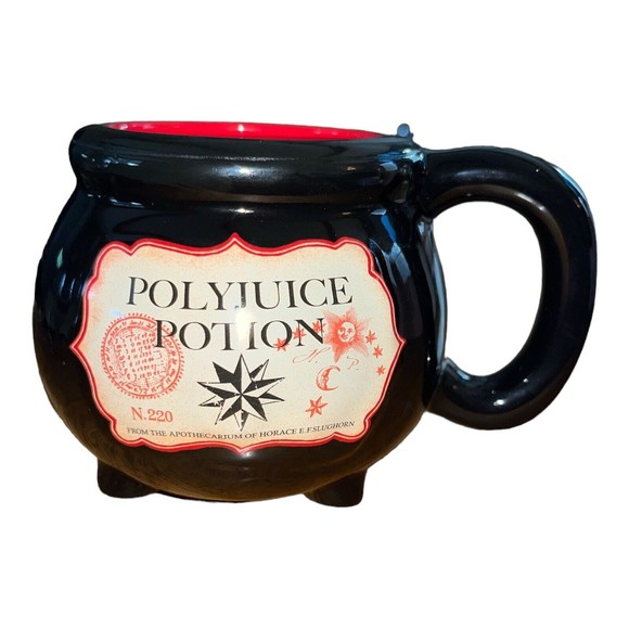 Harry Potter Polyjuice Potion Cauldron Sculpted 23oz Black Coffee Soup Mug - Picture 1 of 4